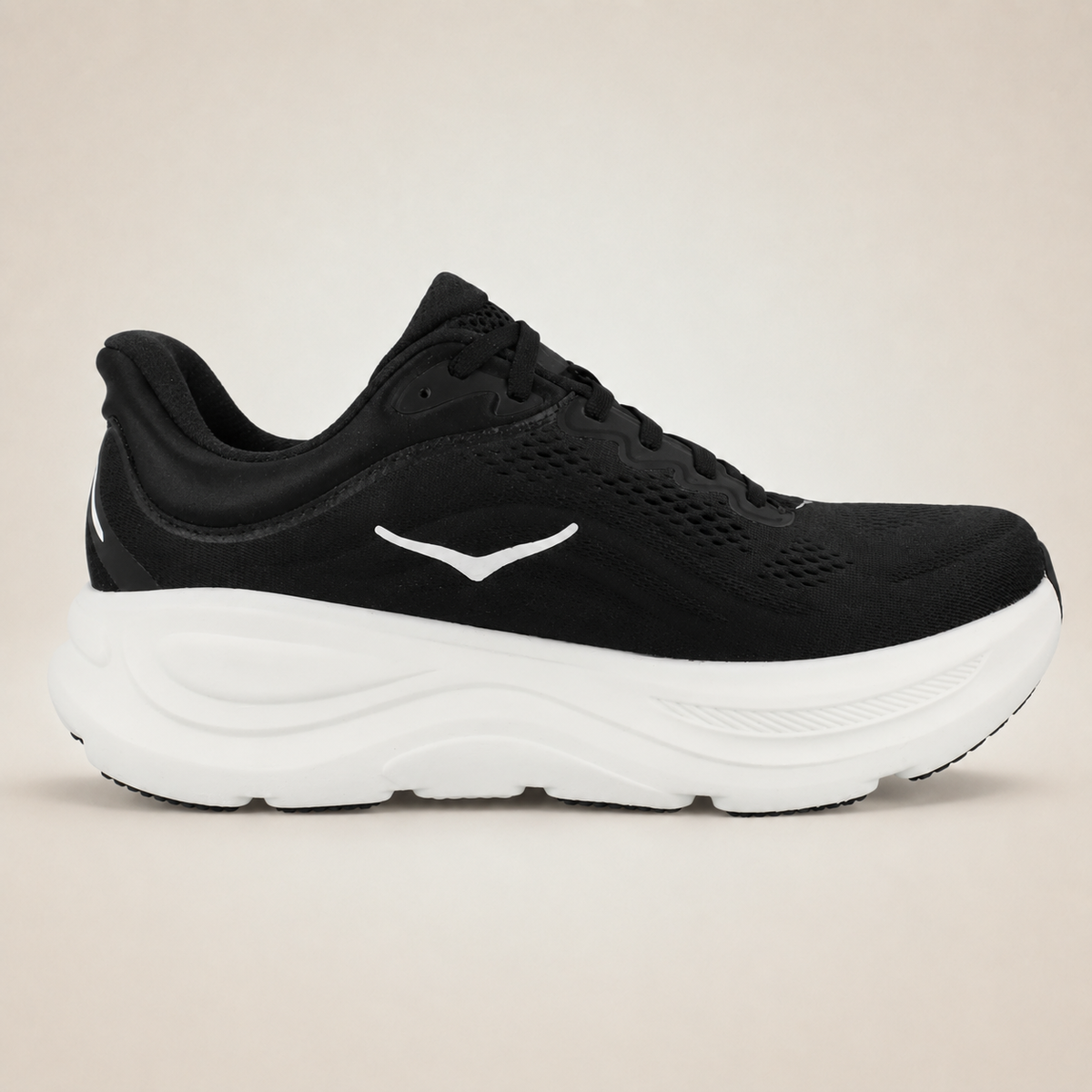 Men’s Black HOKA Bondi 9 — inner side view