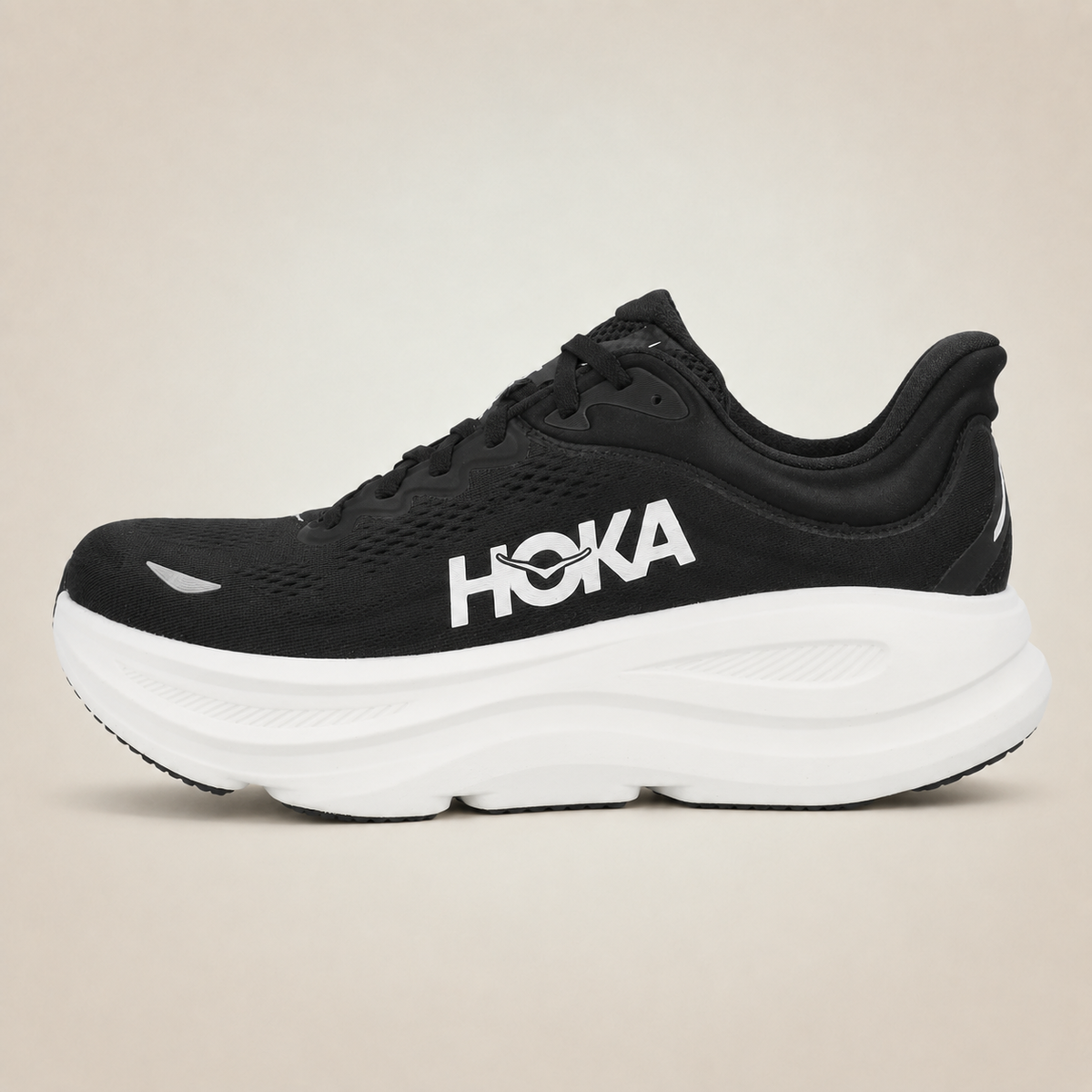 Men’s Black HOKA Bondi 9 — outer side view