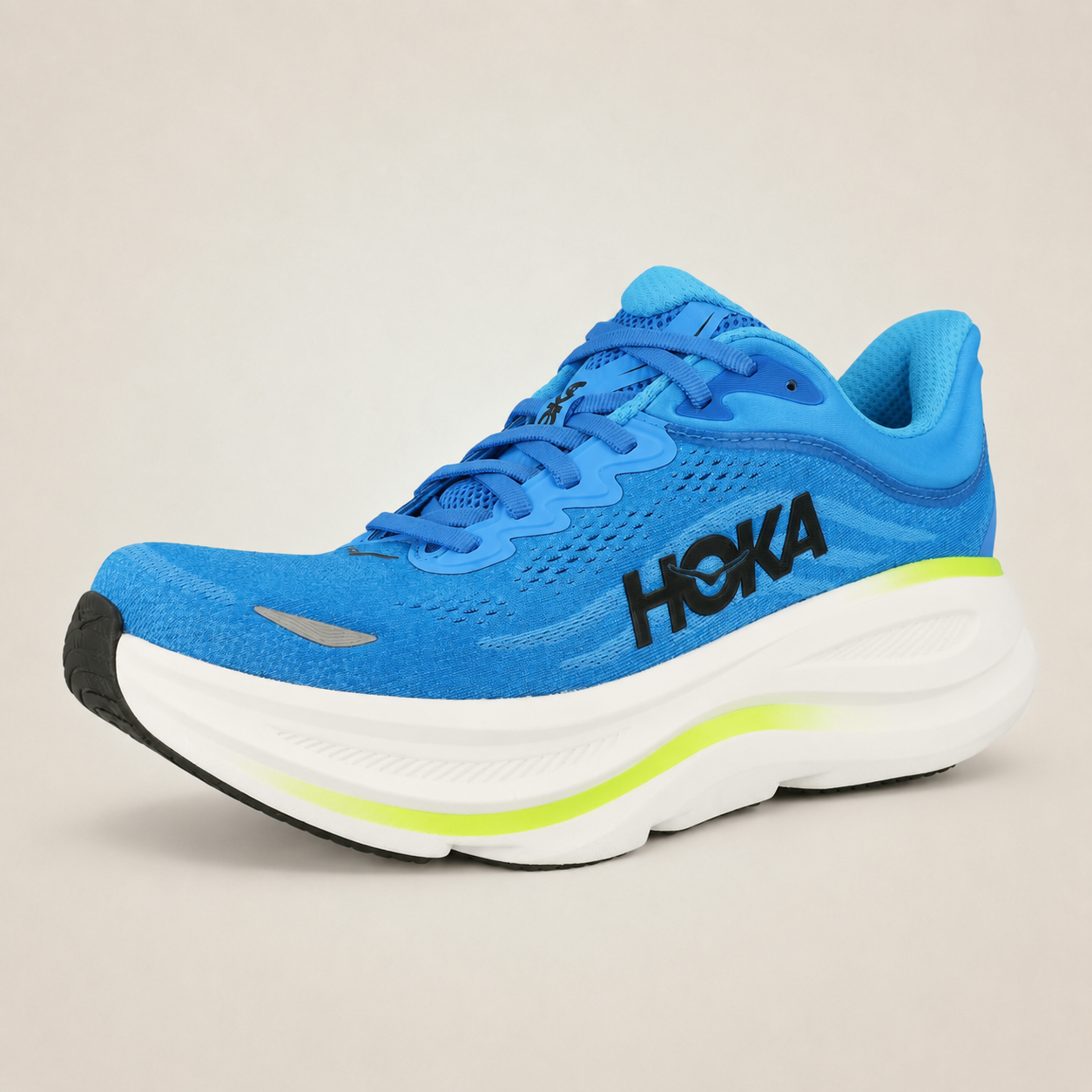 Men’s Blue HOKA Bondi 9 — front three-quarter view