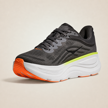 Men’s Charcoal HOKA Bondi 9 — front three-quarter inner side view