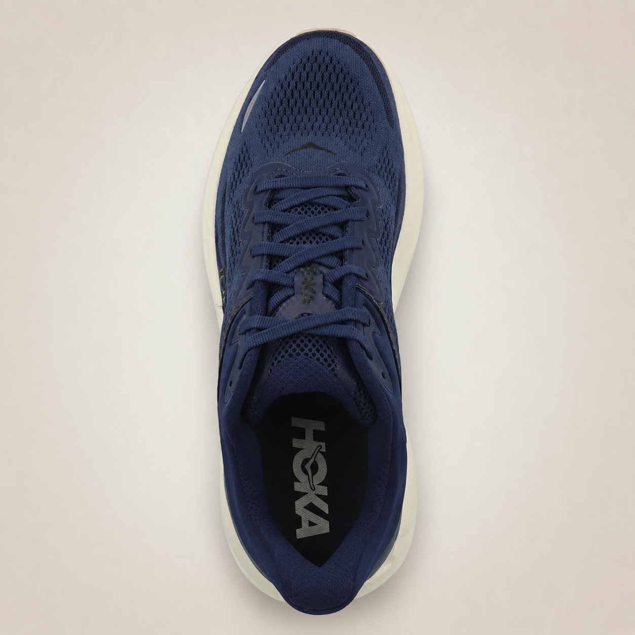Men’s Navy HOKA Bondi 9 — top view