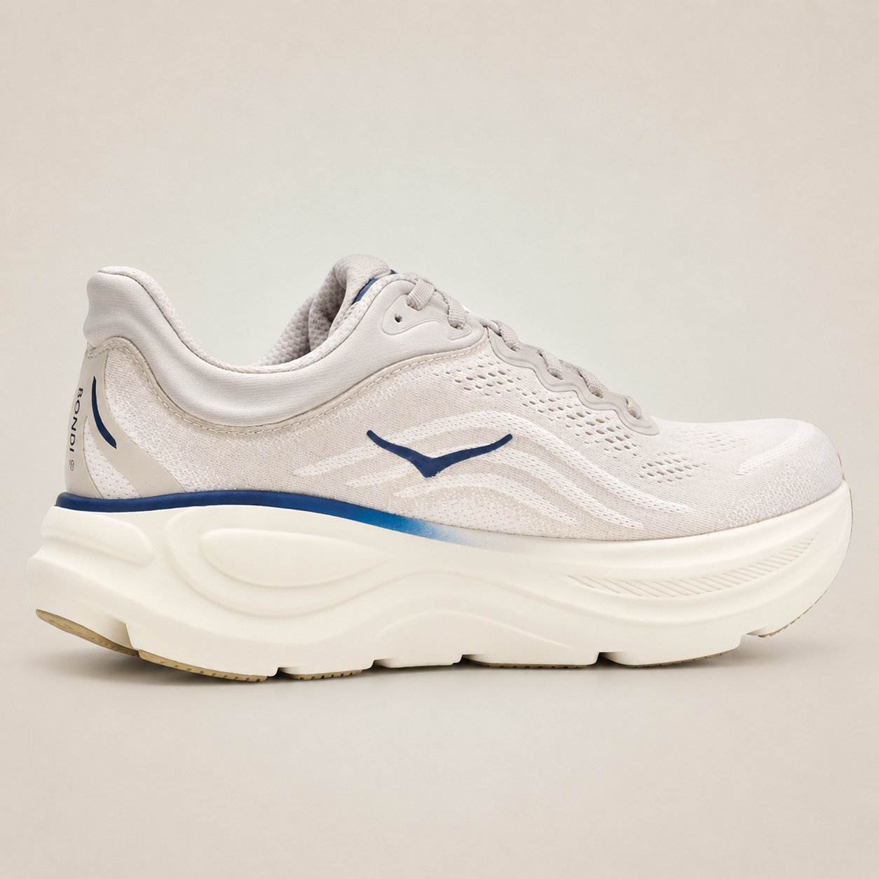 Men’s White HOKA Bondi 9 — inner side view