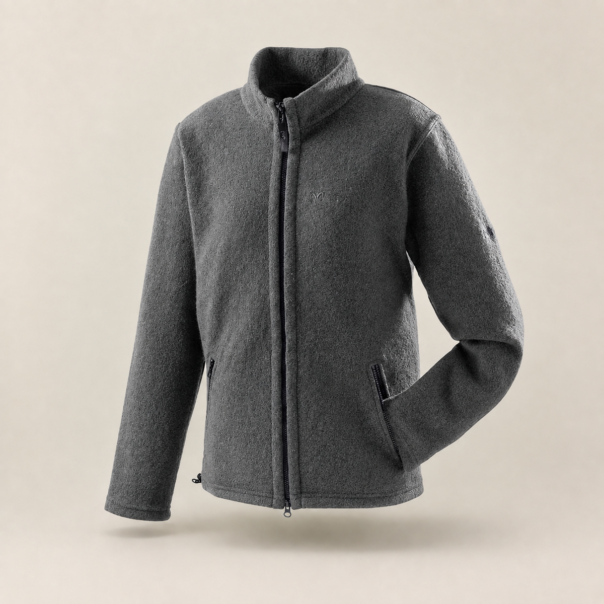 Mufflon W100 Mu-Jim wool jacket — Gray, front studio view