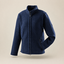 Mufflon W100 Mu-Jim wool jacket — Navy, front studio view