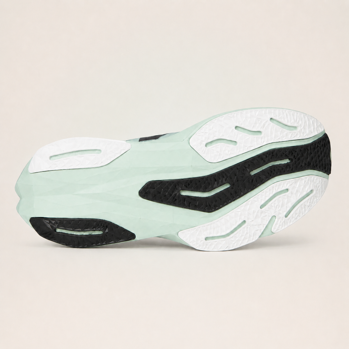 New Balance FuelCell Rebel v4 White and mint — outsole view