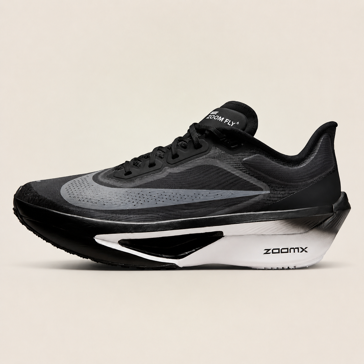 Nike Zoom Fly 6 Black — side-left studio view