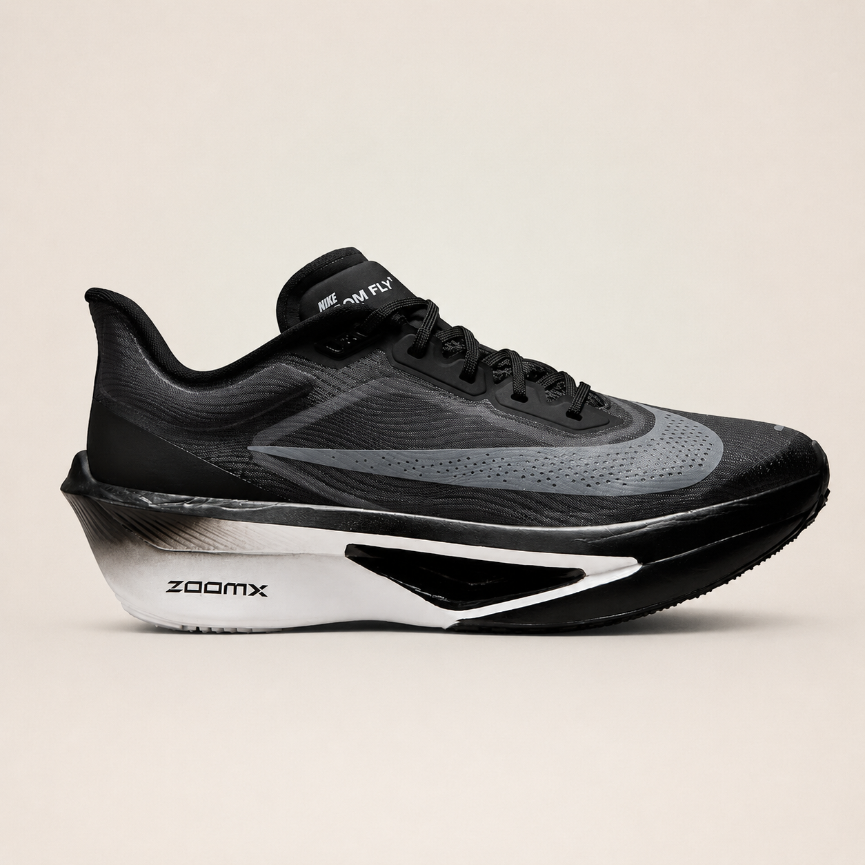 Nike Zoom Fly 6 Black — side-right studio view