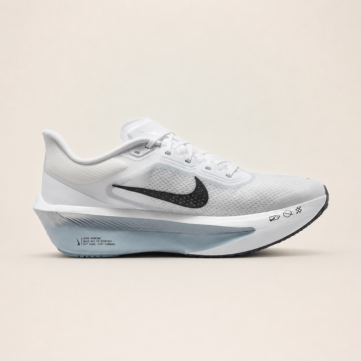 Nike Zoom Fly 6 White — inner-side studio view