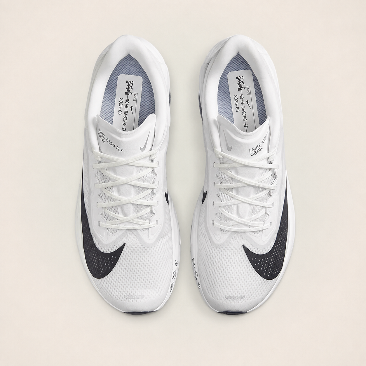 Nike Zoom Fly 6 White — top studio view