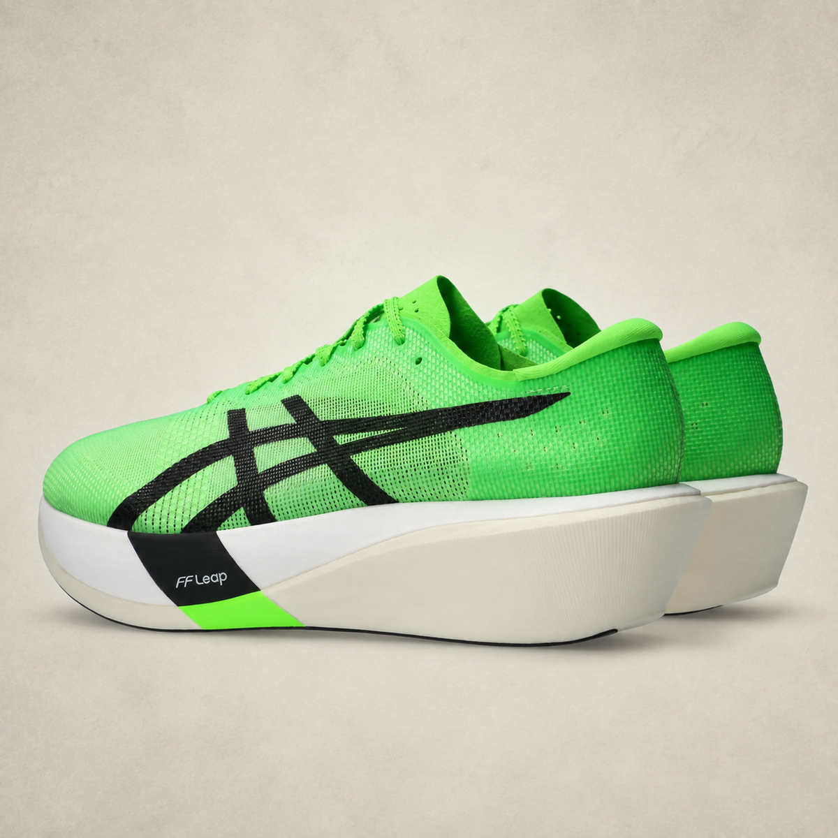 ASICS Metaspeed Edge Tokyo Green Gecko — rear-pair studio view