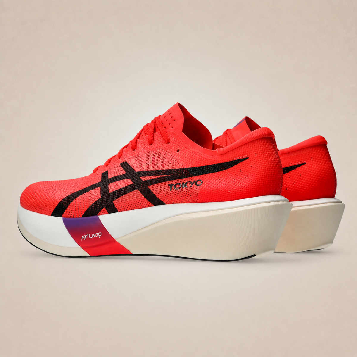 ASICS Metaspeed Edge Tokyo Red — rear-pair studio view