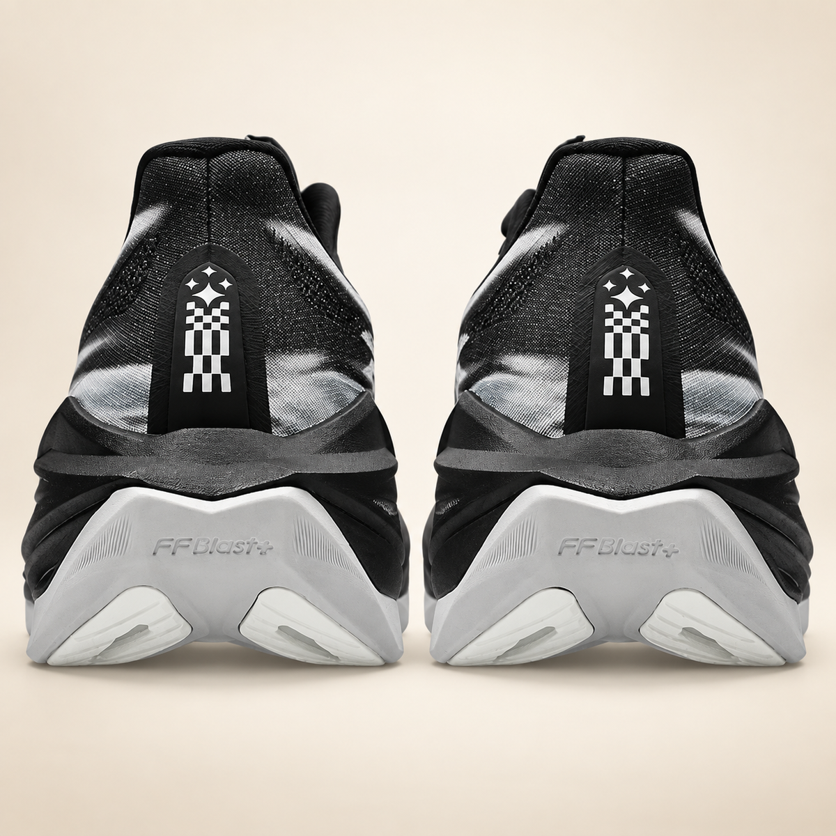 ASICS Superblast 3 Black/Silver — heel studio view