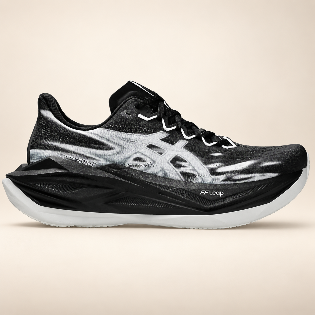 ASICS Superblast 3 Black/Silver — lateral studio view