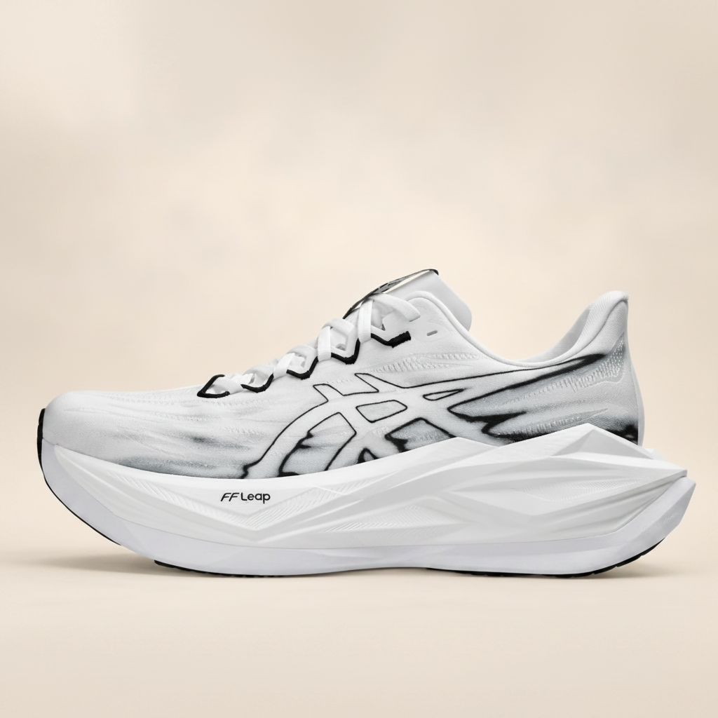 ASICS Superblast 3 White/Black — lateral studio view